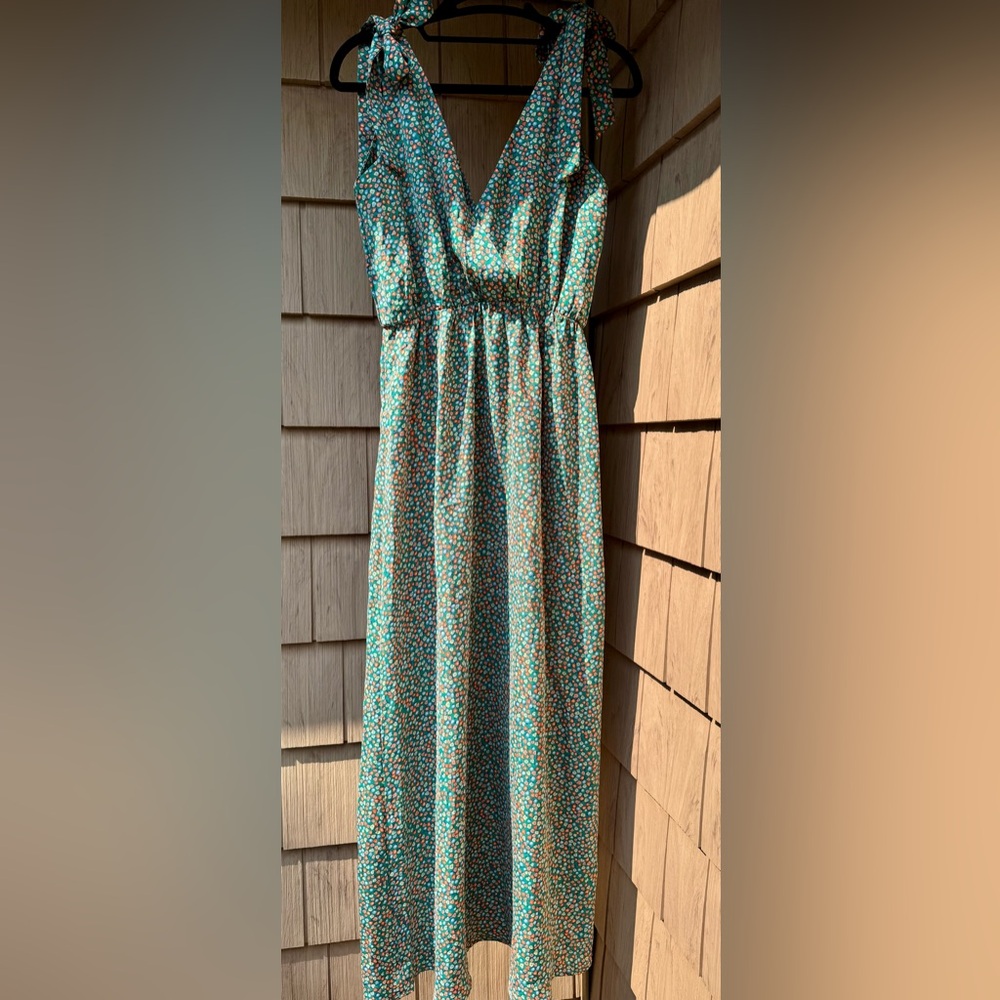 SUMMER MARKDOWN In April 1986 Green Floral Ditsy Empire Waist Maxi Dress